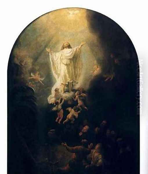 L'Ascension,munich 1636 Oil Painting by Rembrandt Van Rijn