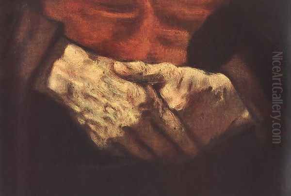 Portrait of an Old Man in Red (detail -2) 1652-54 Oil Painting by Rembrandt Van Rijn