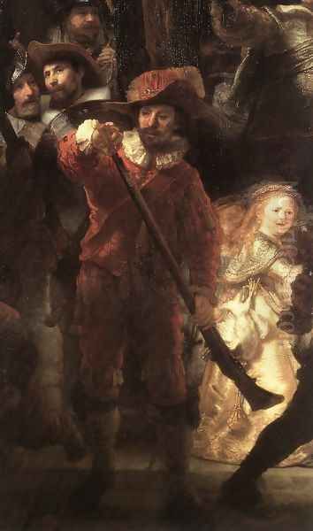 The Nightwatch (detail-2) 1642 Oil Painting by Rembrandt Van Rijn