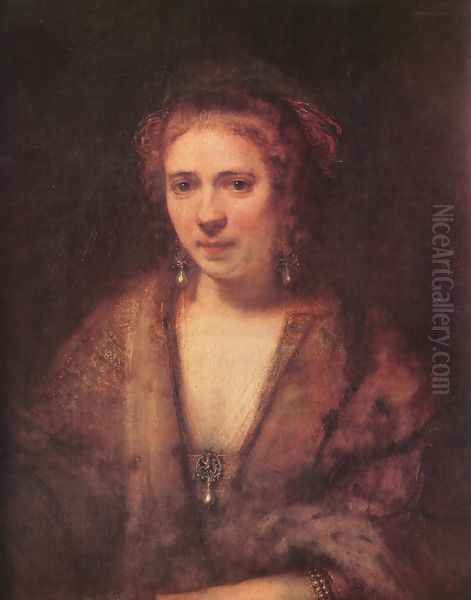 Portrait of Hendrickje Stoffels Oil Painting by Rembrandt Van Rijn