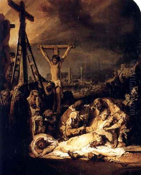 La Deploration Du Christ,londres 1635 Oil Painting by Rembrandt Van Rijn