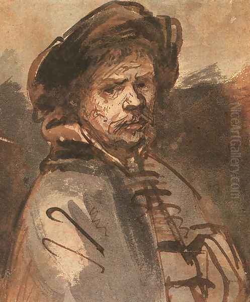 Self-Portrait 1630s Oil Painting by Rembrandt Van Rijn