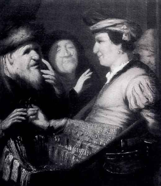 The Sense Of Sight (or The Spectacles-Seller) Oil Painting by Rembrandt Van Rijn