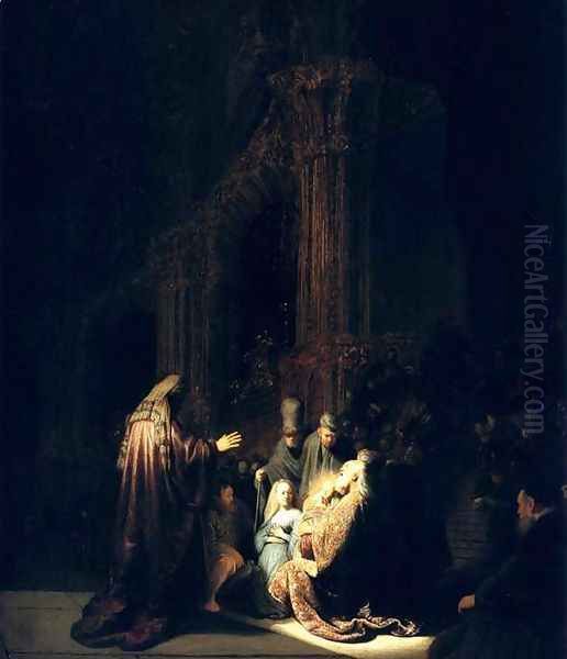 Presentation Au Temple,la Haye 1631 Oil Painting by Rembrandt Van Rijn