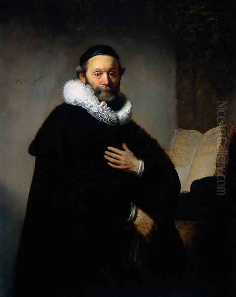 Portrait of Johannes Wtenbogaert (1557-1644), Remonstrant Minister Oil Painting by Rembrandt Van Rijn