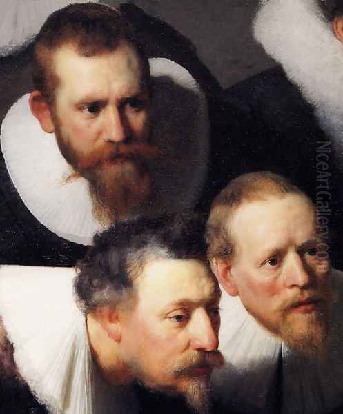 The Anatomy Lecture of Dr Tulp [detail #1] Oil Painting by Rembrandt Van Rijn