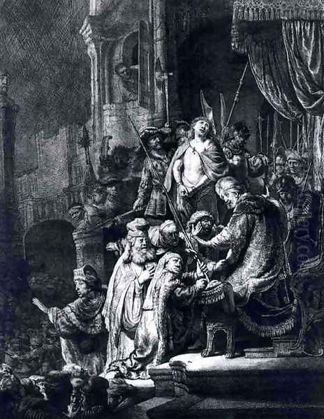 Christ Devant Pilate Et Le Peuple,bnf 1635 Oil Painting by Rembrandt Van Rijn