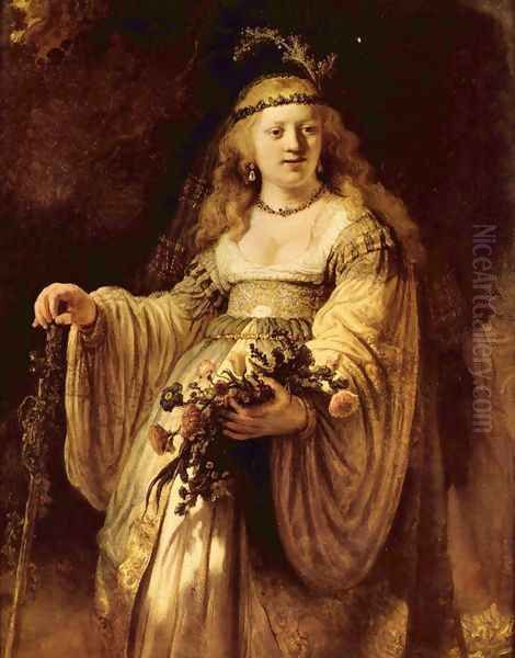 Portrait of Saskia Oil Painting by Rembrandt Van Rijn