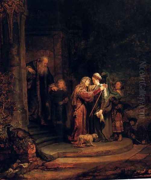 La Visitation,detroit 1640 Oil Painting by Rembrandt Van Rijn