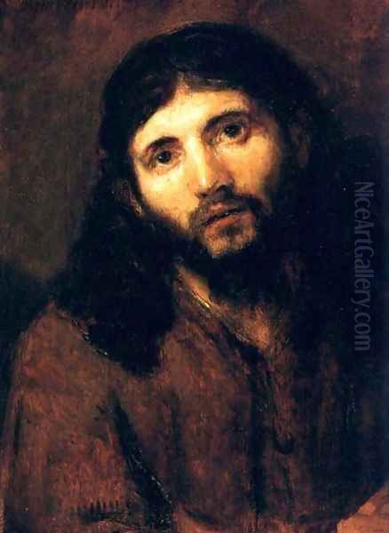 Tete De Christ,detroit 1655 Oil Painting by Rembrandt Van Rijn