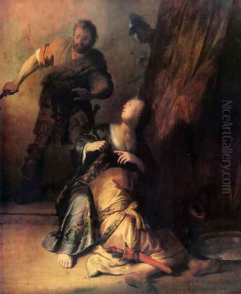 Samson Betrayed by Delilah Oil Painting by Rembrandt Van Rijn