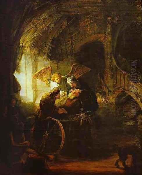 Tobias Returns Sight to His Father Oil Painting by Rembrandt Van Rijn