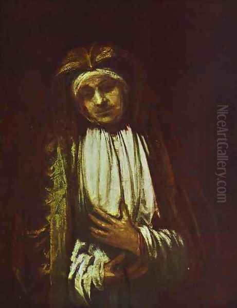 Portrait of an Old Woman 1 Oil Painting by Rembrandt Van Rijn