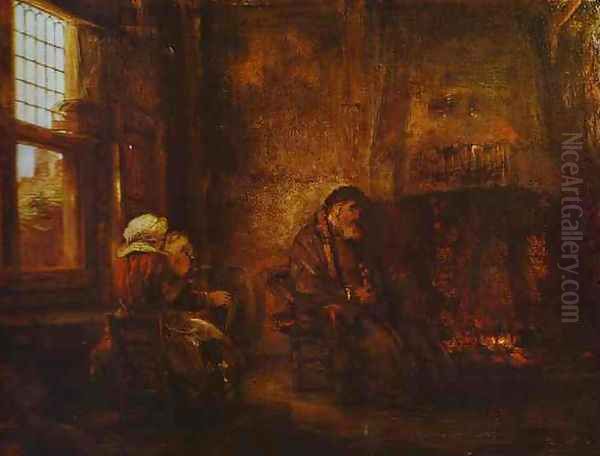 Tobit and Anna Oil Painting by Rembrandt Van Rijn