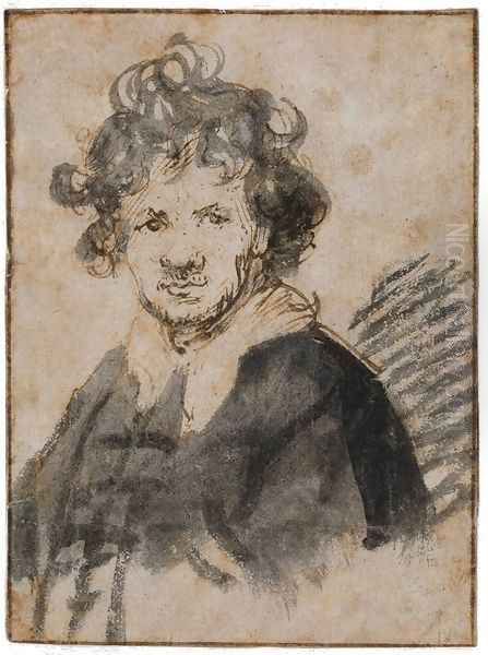 Self Portrait, 1629 Oil Painting by Rembrandt Van Rijn