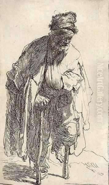 A Beggar with a wooden Leg Oil Painting by Rembrandt Van Rijn