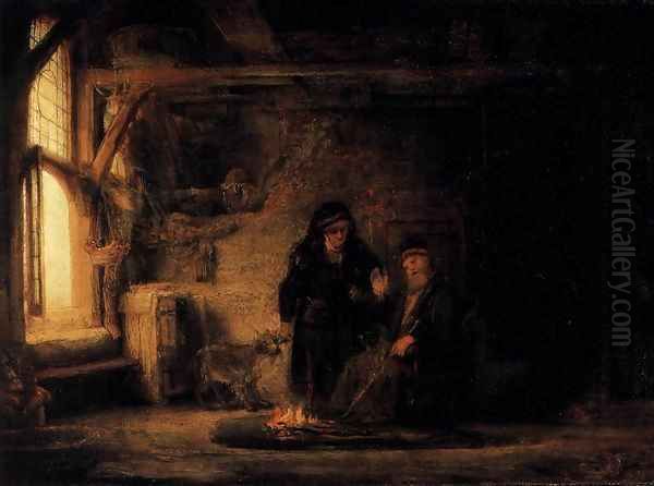 Tobit's Wife with the Goat Oil Painting by Rembrandt Van Rijn