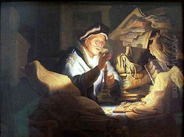 The Money Changer Oil Painting by Rembrandt Van Rijn