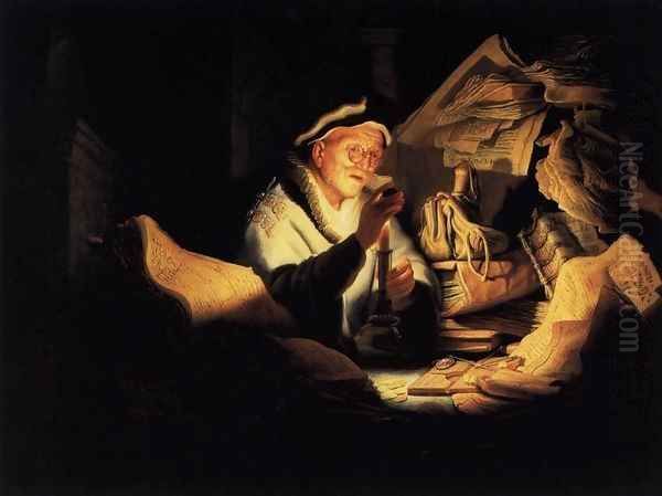 Parable of the Rich Man 2 Oil Painting by Rembrandt Van Rijn