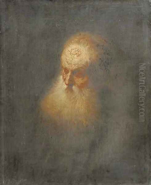 A Tronie a bearded old man Oil Painting by Rembrandt Van Rijn