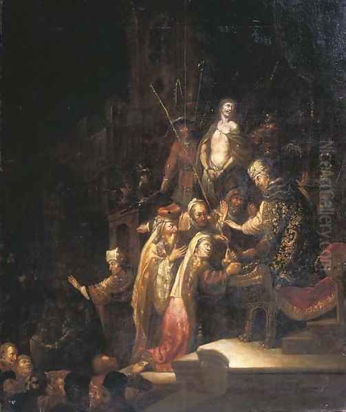 Christ before Pontius Pilate Oil Painting by Rembrandt Van Rijn