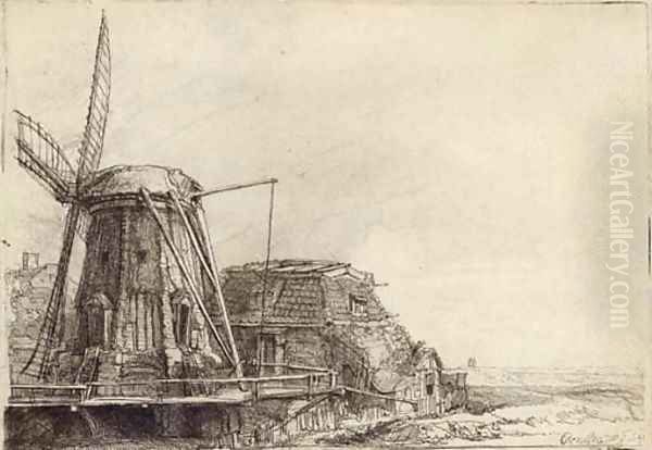 The Windmill Oil Painting by Rembrandt Van Rijn