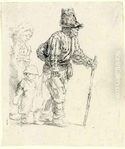 Peasant Family on the Tramp Oil Painting by Rembrandt Van Rijn