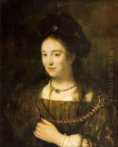 Saskia, the Artist's Wife Oil Painting by Rembrandt Van Rijn