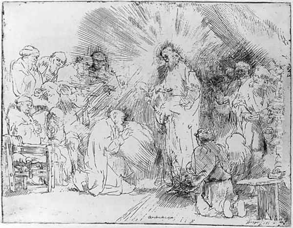 Christ appearing to the Apostles Oil Painting by Rembrandt Van Rijn