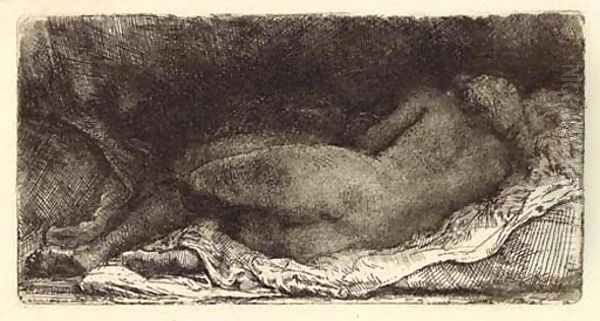 A Negress lying down Oil Painting by Rembrandt Van Rijn