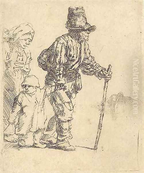 A Peasant Family on the Tramp Oil Painting by Rembrandt Van Rijn