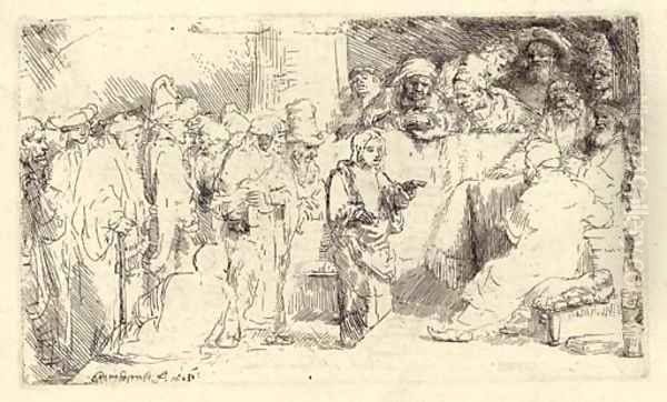 Christ disputing with the Doctors A Sketch Oil Painting by Rembrandt Van Rijn