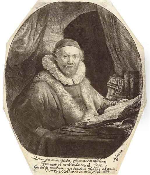 Jan Uytenbogaert, Preacher of the Remonstrants Oil Painting by Rembrandt Van Rijn