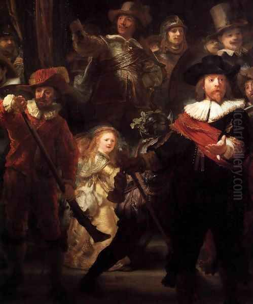 The Nightwatch (detail) 2 Oil Painting by Rembrandt Van Rijn