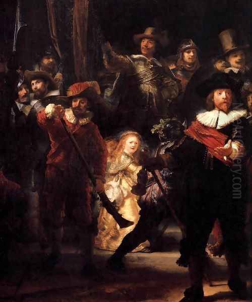 The Nightwatch (detail) 3 Oil Painting by Rembrandt Van Rijn