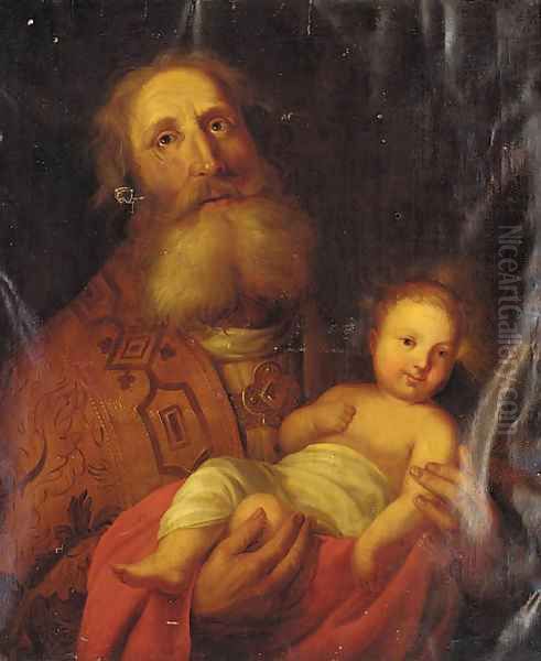 Joseph and the Christ Child Oil Painting by Rembrandt Van Rijn