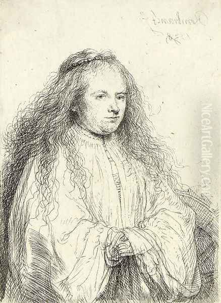 The little Jewish Bride (Saskia as Saint Catherine) Oil Painting by Rembrandt Van Rijn