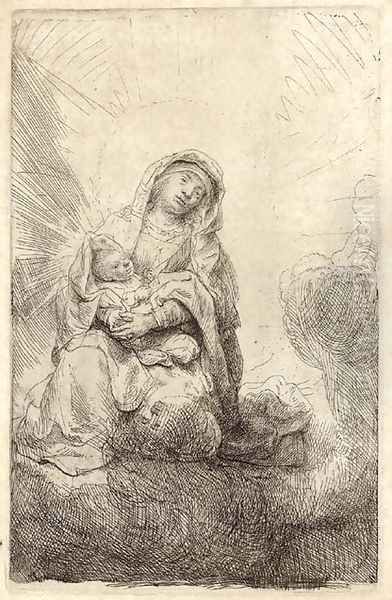 The Virgin and Child in the Clouds Oil Painting by Rembrandt Van Rijn