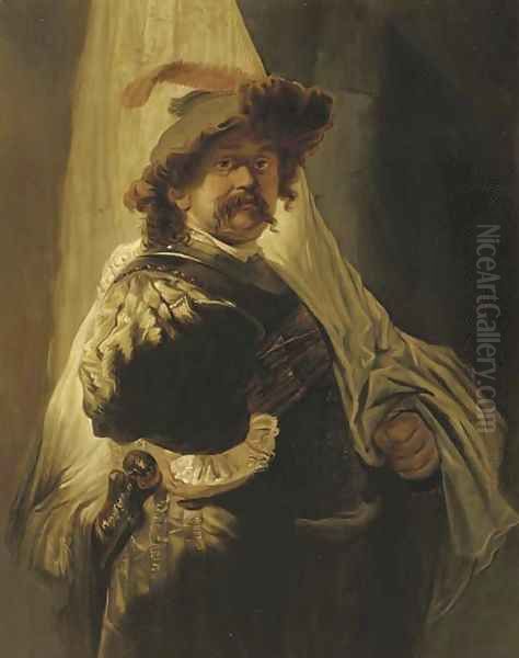 Portrait of the artist Oil Painting by Rembrandt Van Rijn