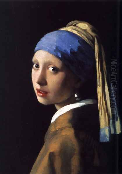 Girl with a Pearl Earring c. 1665 Oil Painting by Jan Vermeer Van Delft