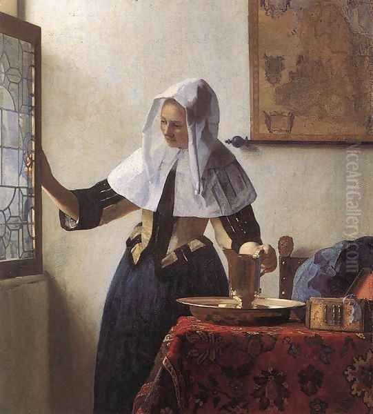 Young Woman with a Water Jug 1660-62 Oil Painting by Jan Vermeer Van Delft