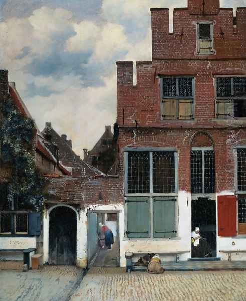 The Little Street (or Het Straatje) Oil Painting by Jan Vermeer Van Delft