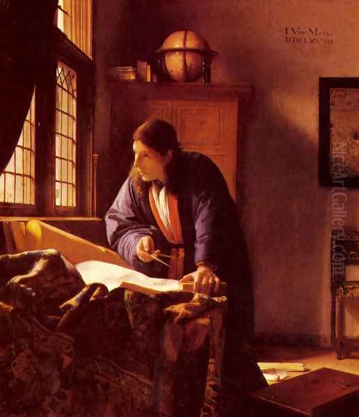 The Geographer c. 1668 Oil Painting by Jan Vermeer Van Delft