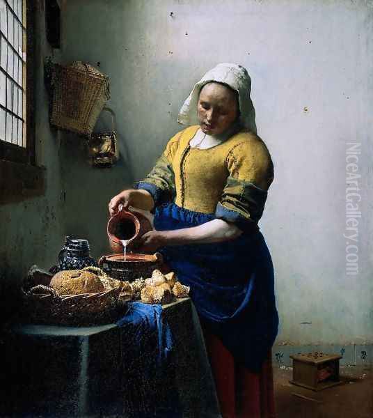 The Kitchen Maid Oil Painting by Jan Vermeer Van Delft