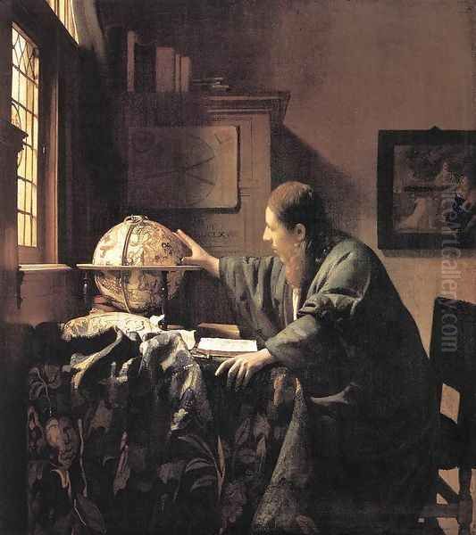 The Astronomer c. 1668 Oil Painting by Jan Vermeer Van Delft