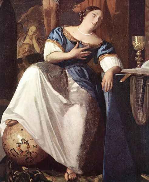 The Allegory of Faith (detail-1) 1671-74 Oil Painting by Jan Vermeer Van Delft