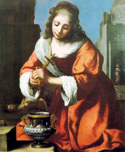 Saint Praxidis 1655 Oil Painting by Jan Vermeer Van Delft