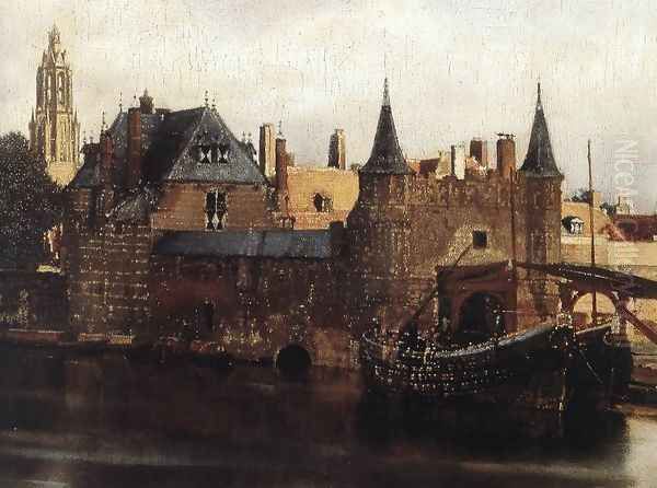 View of Delft (detail-1) 1659-60 Oil Painting by Jan Vermeer Van Delft