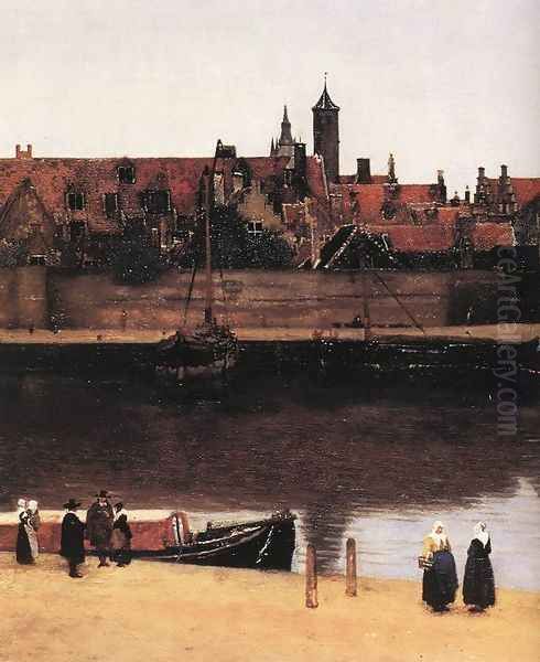 View of Delft (detail-2) 1659-60 Oil Painting by Jan Vermeer Van Delft