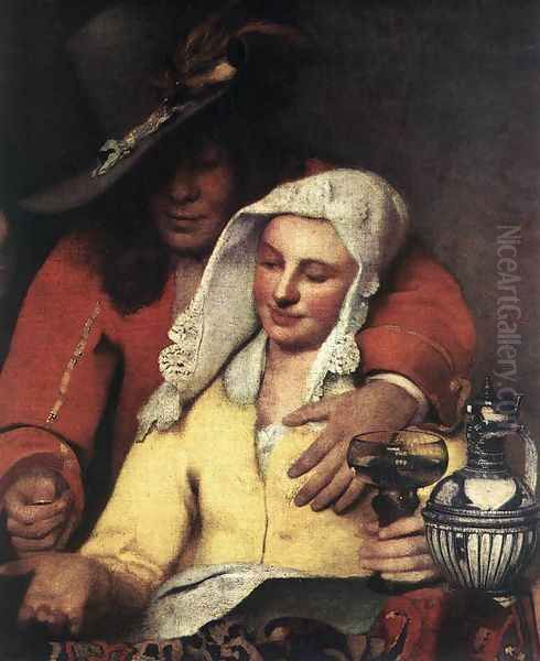 The Procuress (detail-1) 1656 Oil Painting by Jan Vermeer Van Delft